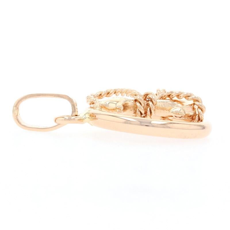 Metal Content: 18k Rose Gold

Style: Pendant
Theme: Nautical Anchor / Sailing

Measurements:
Tall (from stationary bail): 13/16