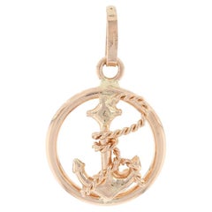 Rose Gold Nautical Anchor Pendant, 18k Sailing