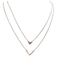 Halskette aus Roségold, Set, Errow-Halsketten, Set, 14K Roségold, zarte Halskette