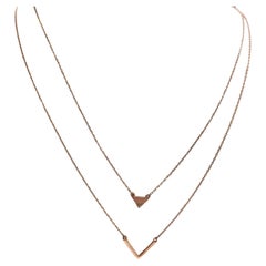 Set di collane in oro rosa, set di collane Errow, set di collane delicate in oro rosa 14K