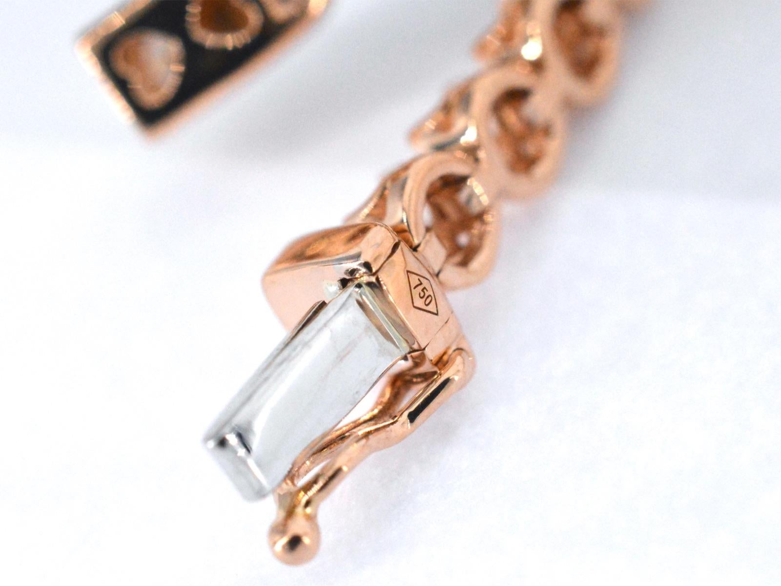 Rose Gold Necklace with 107 Brilliant Cut Diamonds For Sale 4
