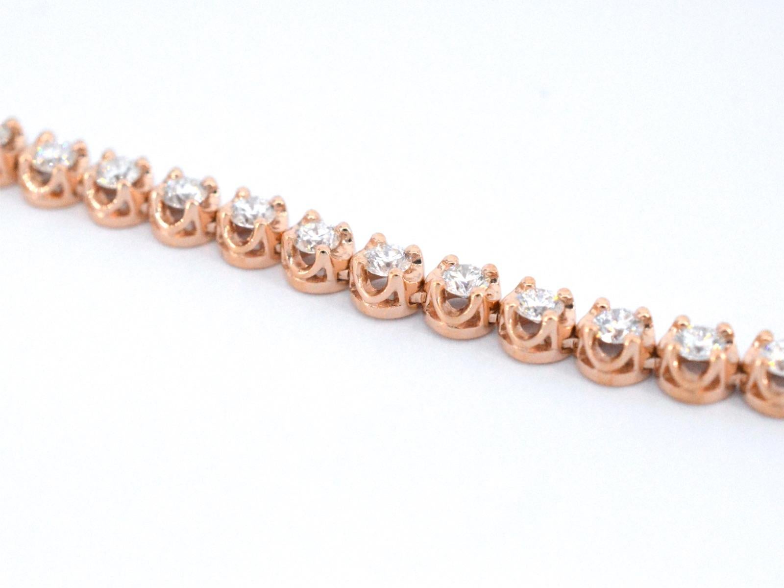 Rose Gold Necklace with 107 Brilliant Cut Diamonds For Sale 2
