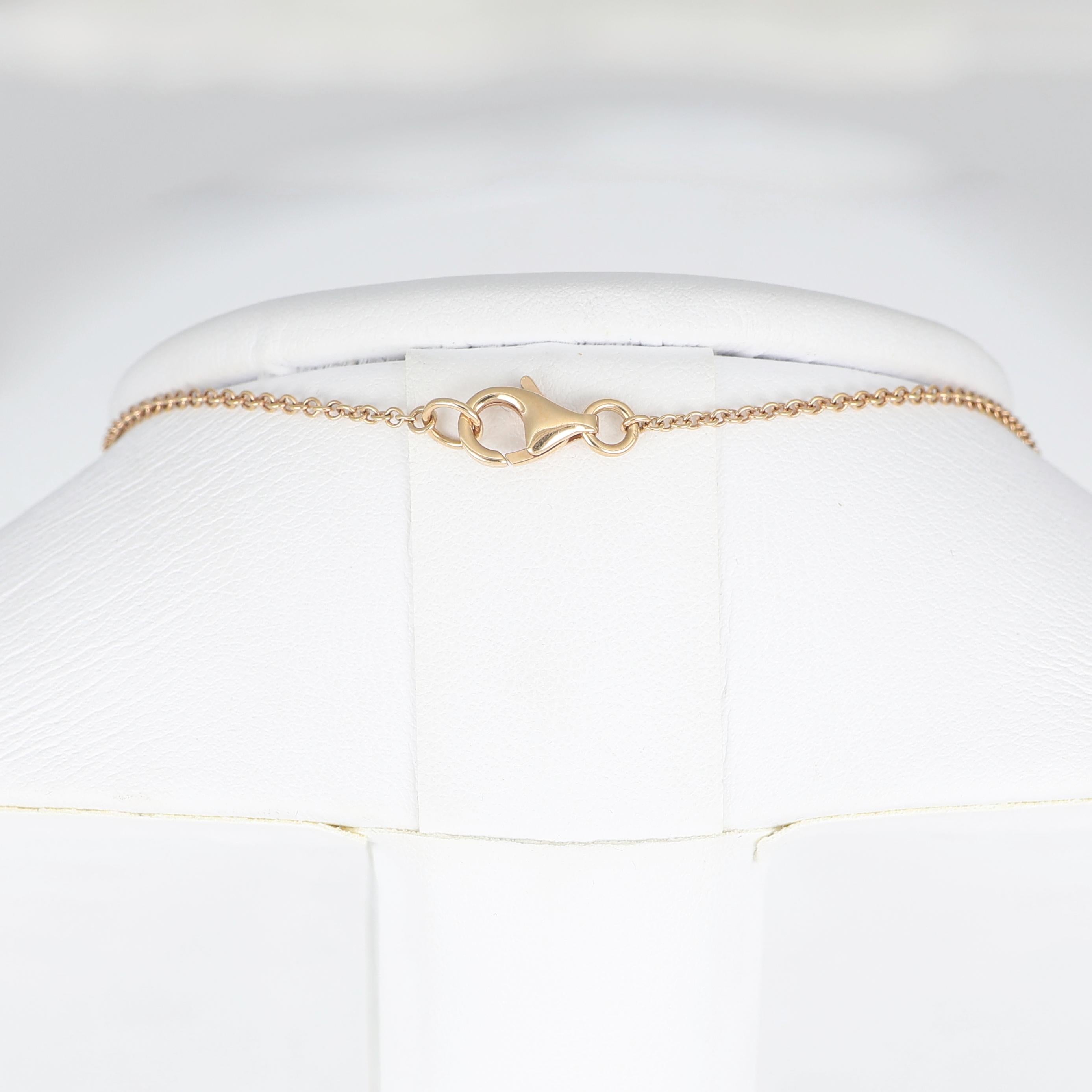 Halskette aus Roségold mit facettierten farbigen Edelsteinen und Diamant-Anhänger für Damen oder Herren im Angebot