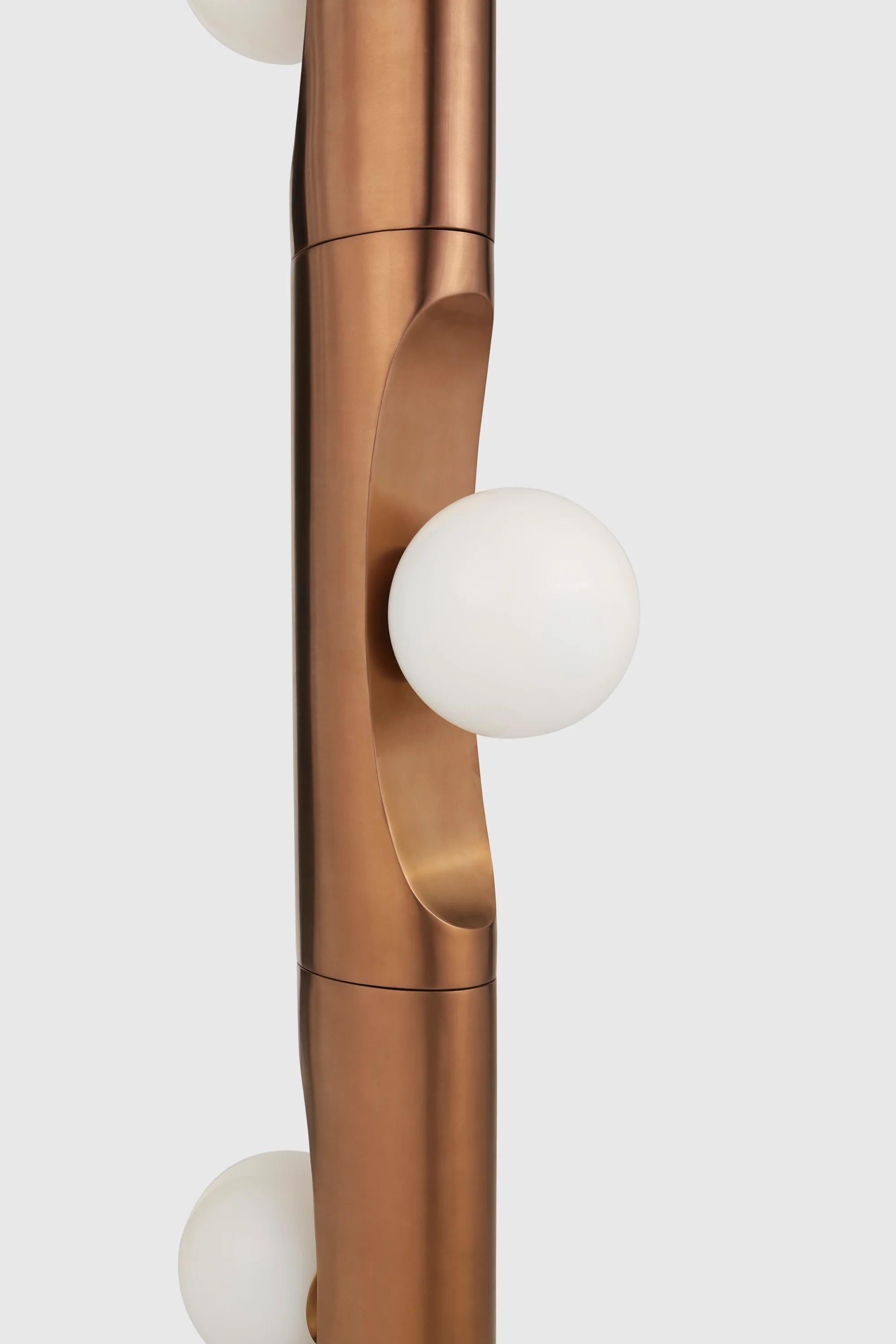 Lámpara de pie Rose Gold Notch by Hatsu Moderno en venta