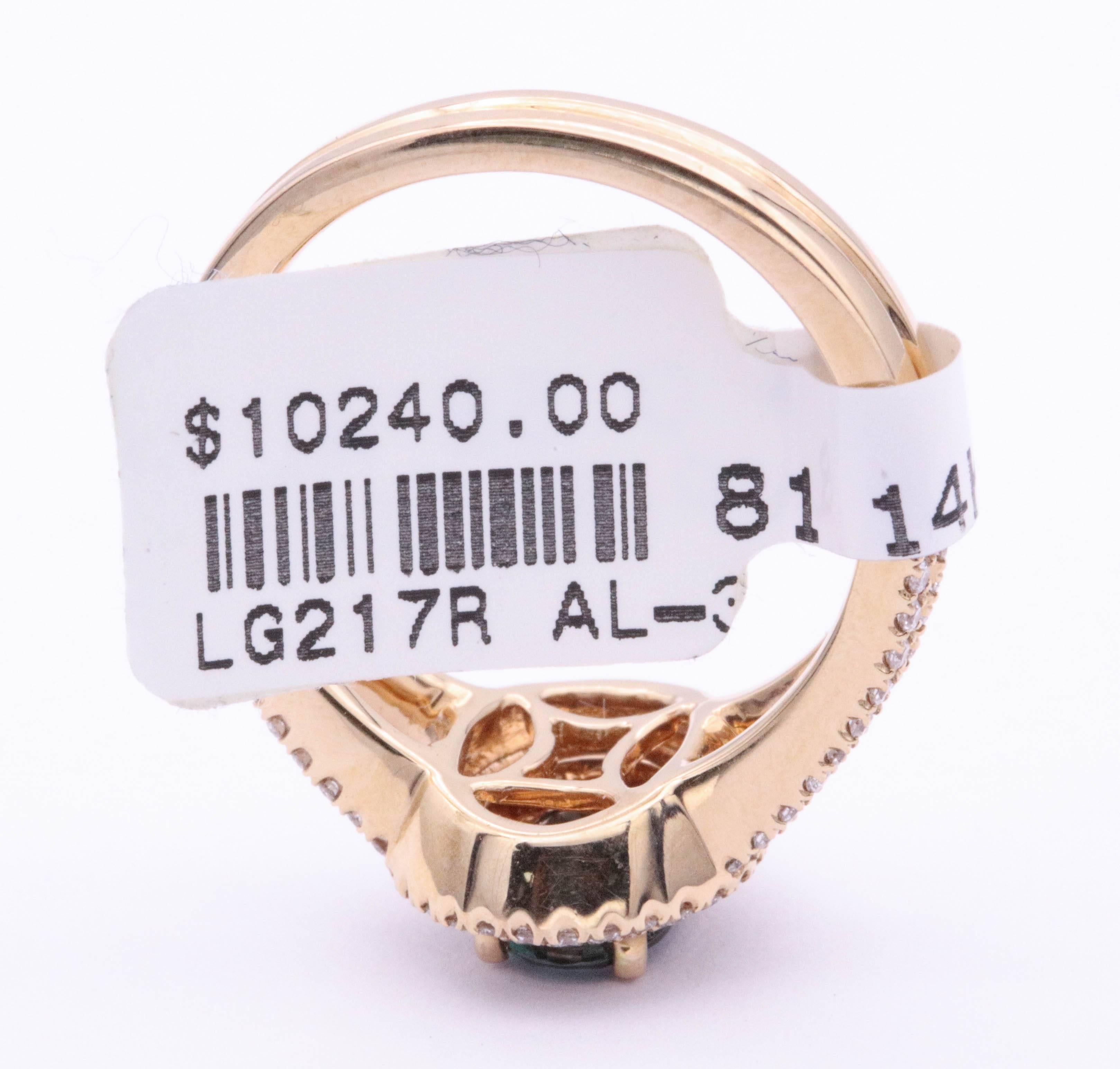 Rose Gold Oval Alexandrite and Diamond Ring 0.58 Carat 3