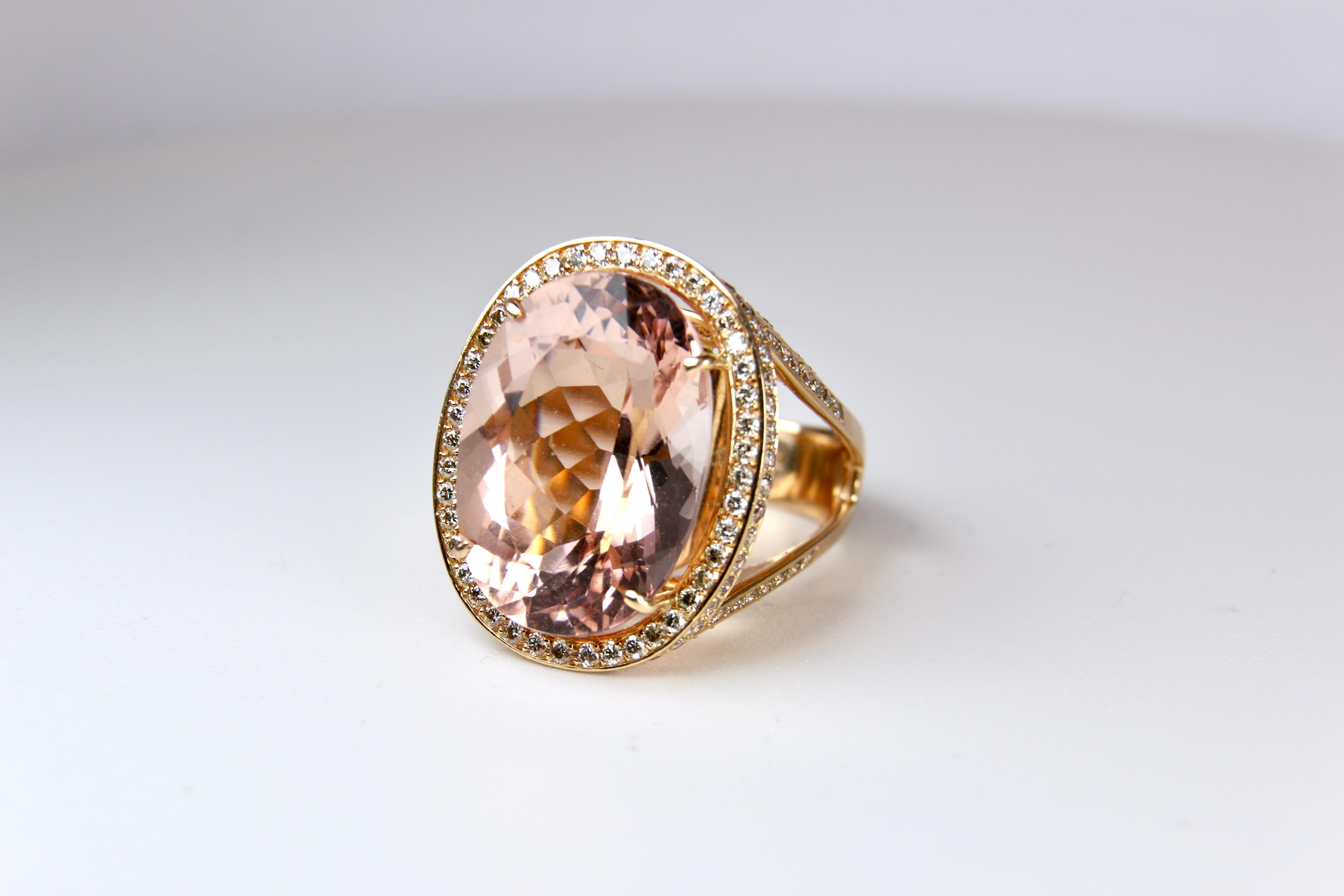 oval morganite rose gold ring
