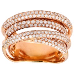 Rose Gold Overlap Band Diamond Ring