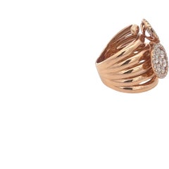 Rose Gold Pave Crossover Ring