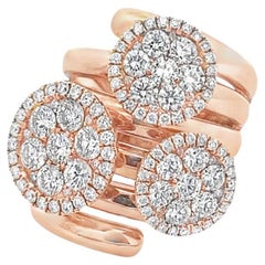 Rose Gold Pave Crossover Ring