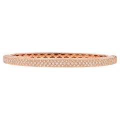Bracelet en or rose avec pavé de diamants ovales - 18k Round Brilliant 3.78ctw