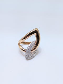 Rose Gold Pave Set Diamond Cocktail Fashion Ring