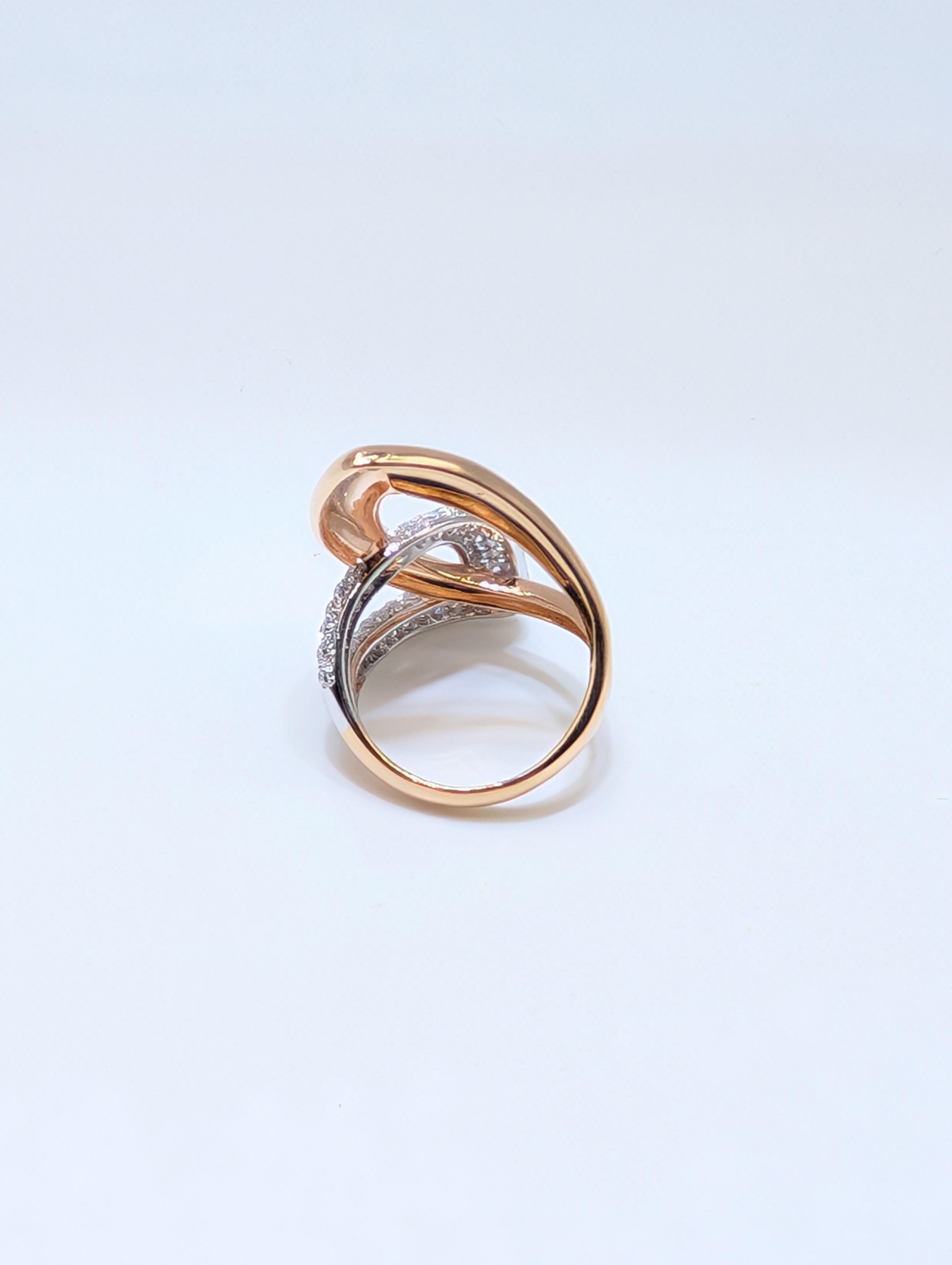 Rose Gold Pave Set Diamond Cocktail Fashion Ring In New Condition For Sale In New York, US