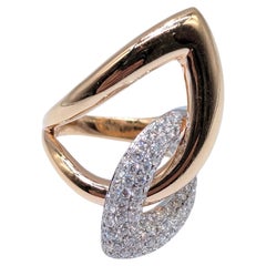 Rose Gold Pave Set Diamond Cocktail Fashion Ring