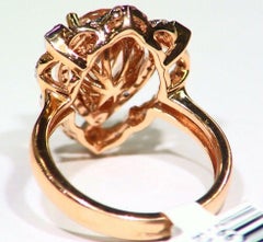 Rose Gold Pear Shaped Natural 2.79 Ct Morganite Cocktail Ring