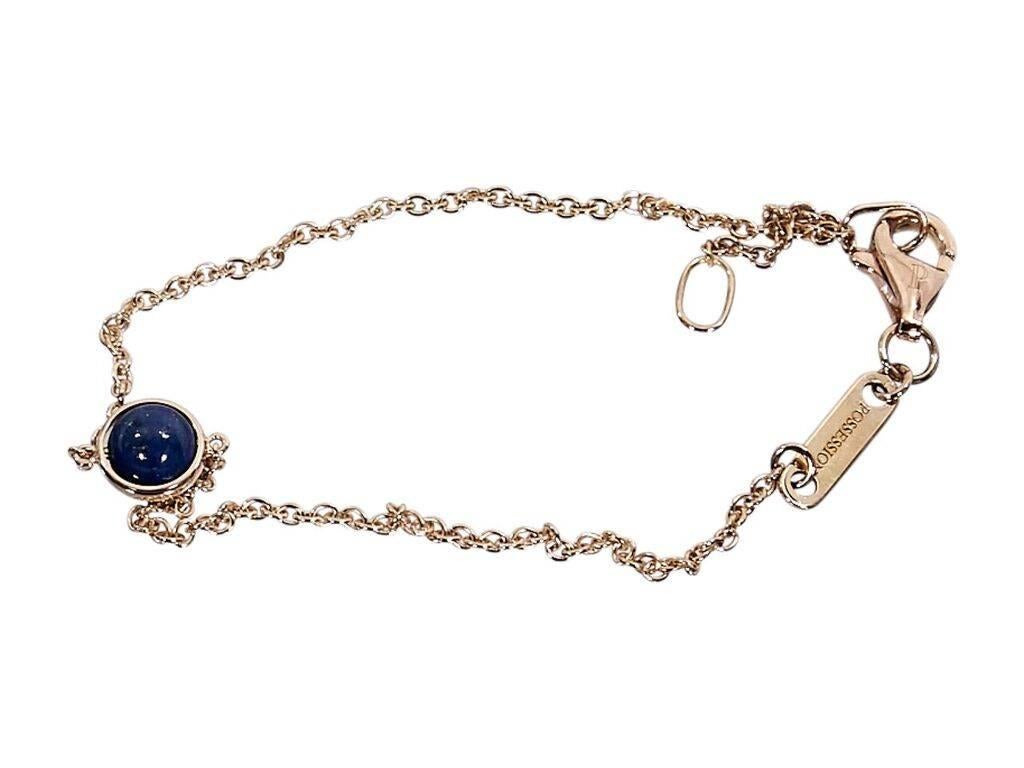 Product details:  Rose gold chain bracelet by Piaget.  Feature a lapis lazuli stone station.  Adjustable lobster clasp closure.  6