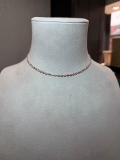 Rose Gold Pink Sapphire and White Diamond Necklace