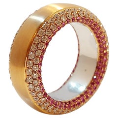 Rose Gold Pink Sapphire & Diamond Ring
