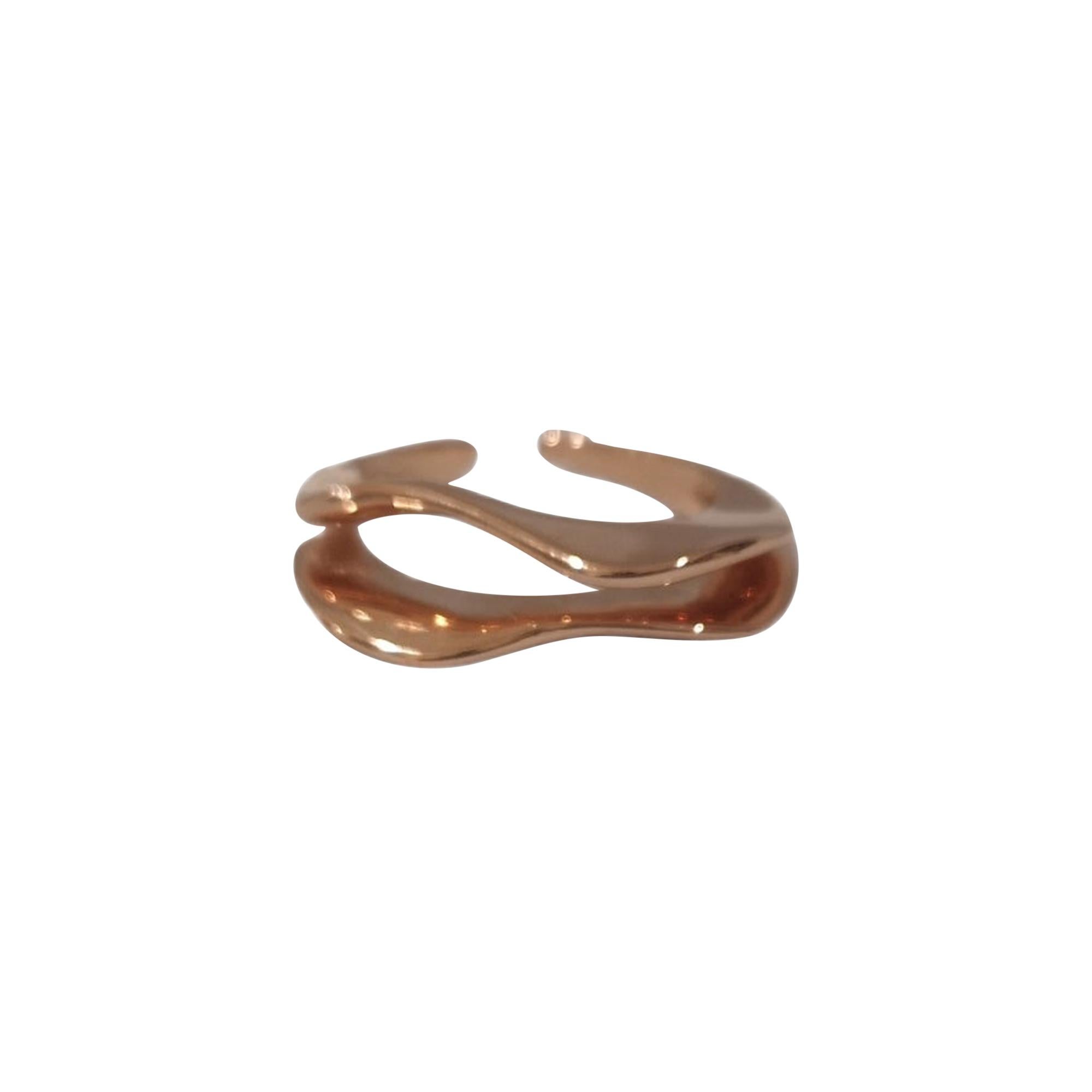 Rose gold plated ring waves NWOT For Sale