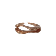 Rose gold plated ring waves NWOT