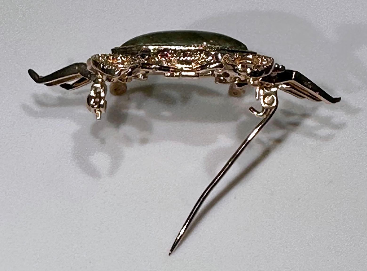 Rose Gold Plated Silver Crab Brooch/Pendant  8