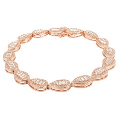 Pulsera de tenis de pera de plata chapada en oro rosa con circonitas cúbicas Regalo de compromiso