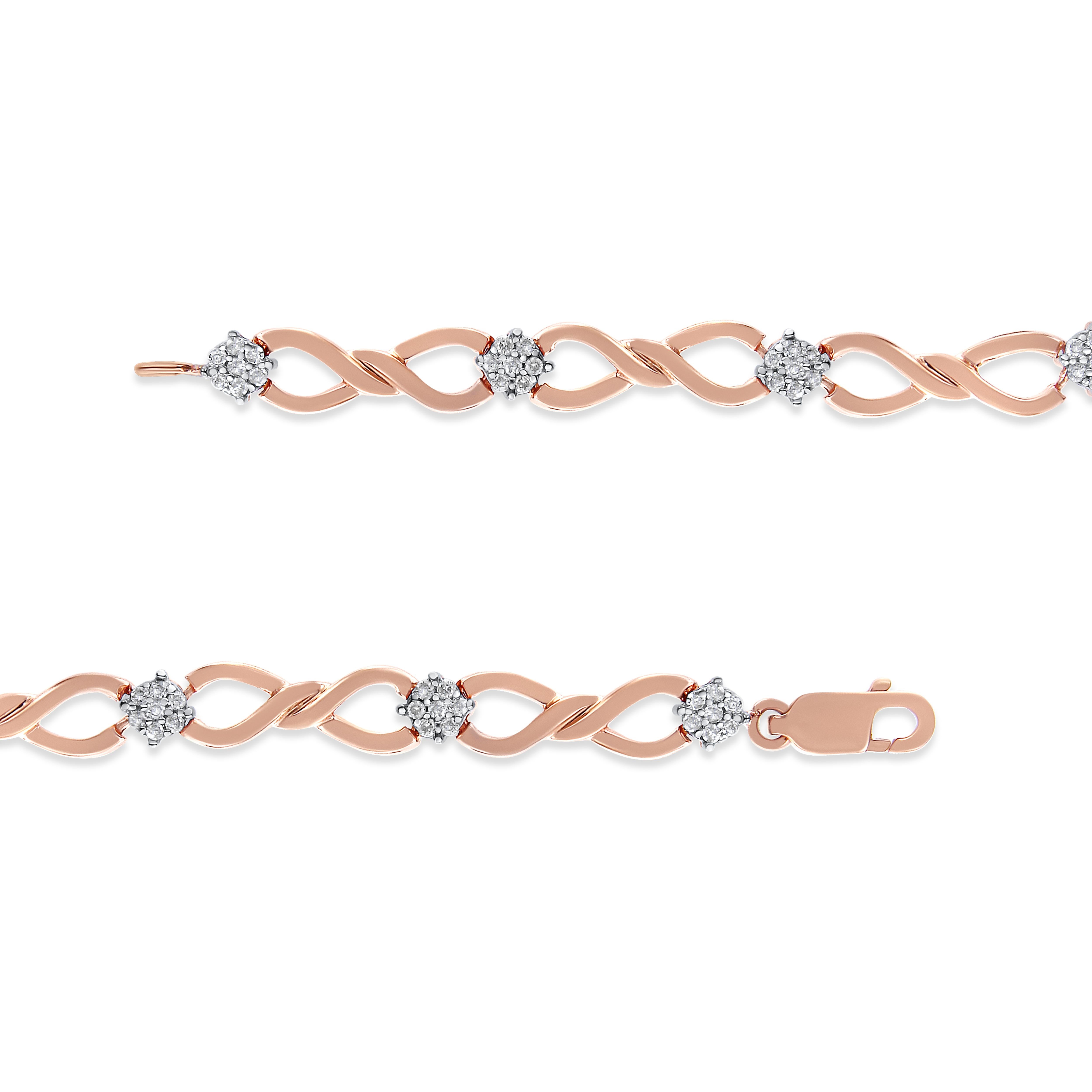 rose gold and silver bracelet