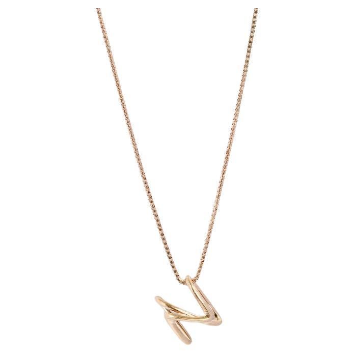 Rose Gold Plated Sterling Silver Apex Necklace For Sale