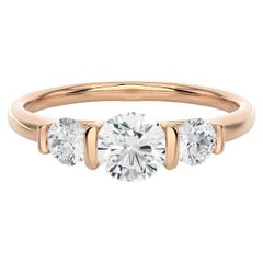 Bague en argent sterling plaqué or rose Moissanite cadeau pour mère