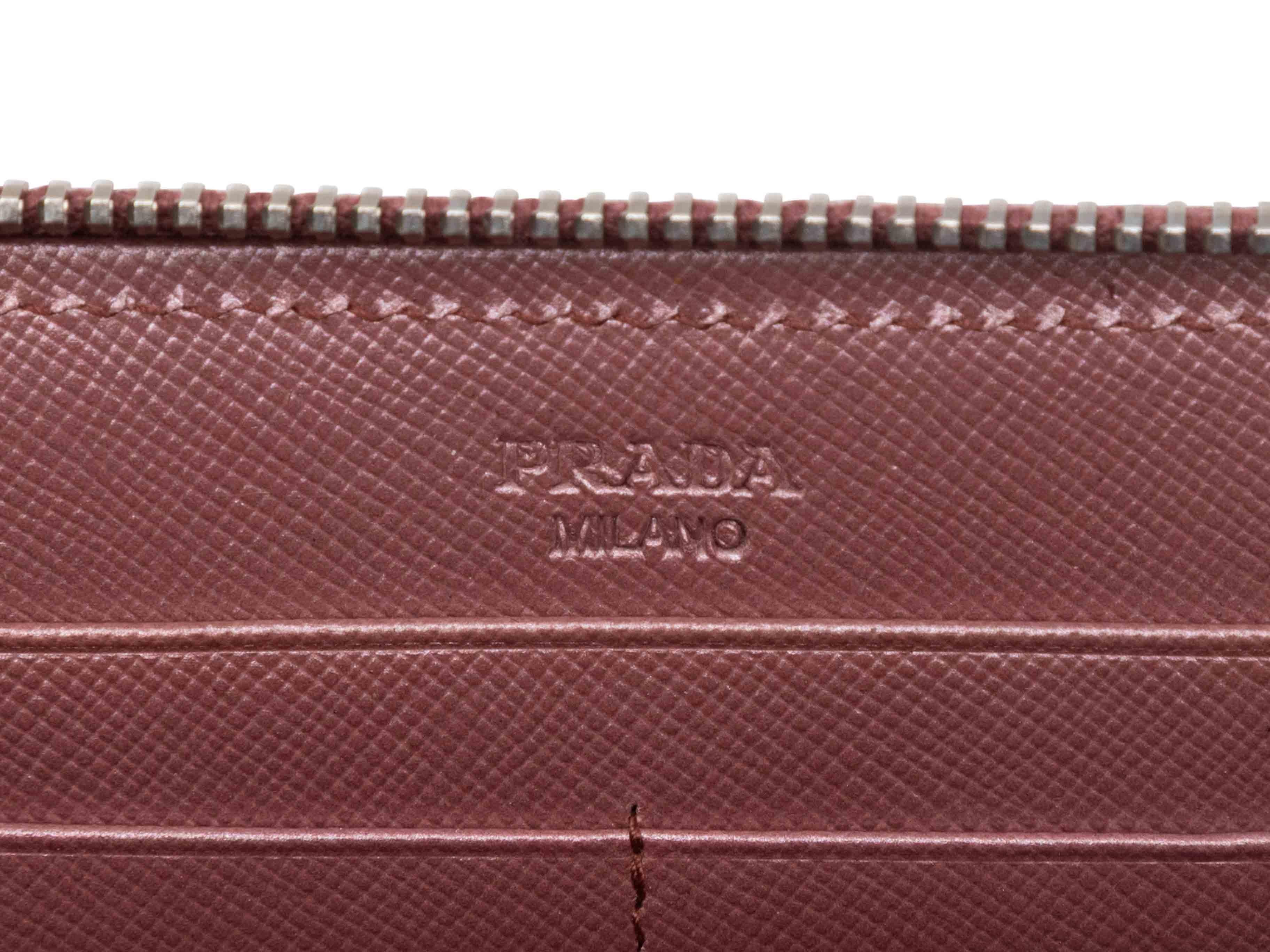 Rose Gold Prada Saffiano Leather Continental Zip Wallet In condizioni buone in vendita a New York, NY