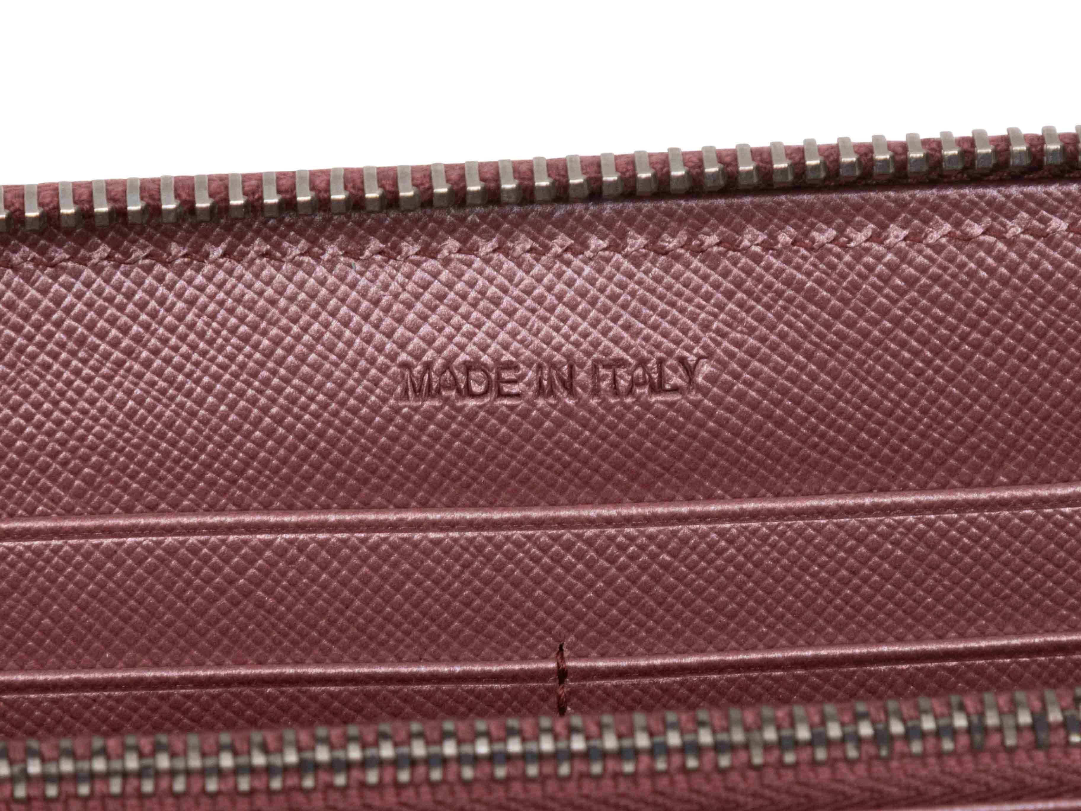 Donna Rose Gold Prada Saffiano Leather Continental Zip Wallet in vendita