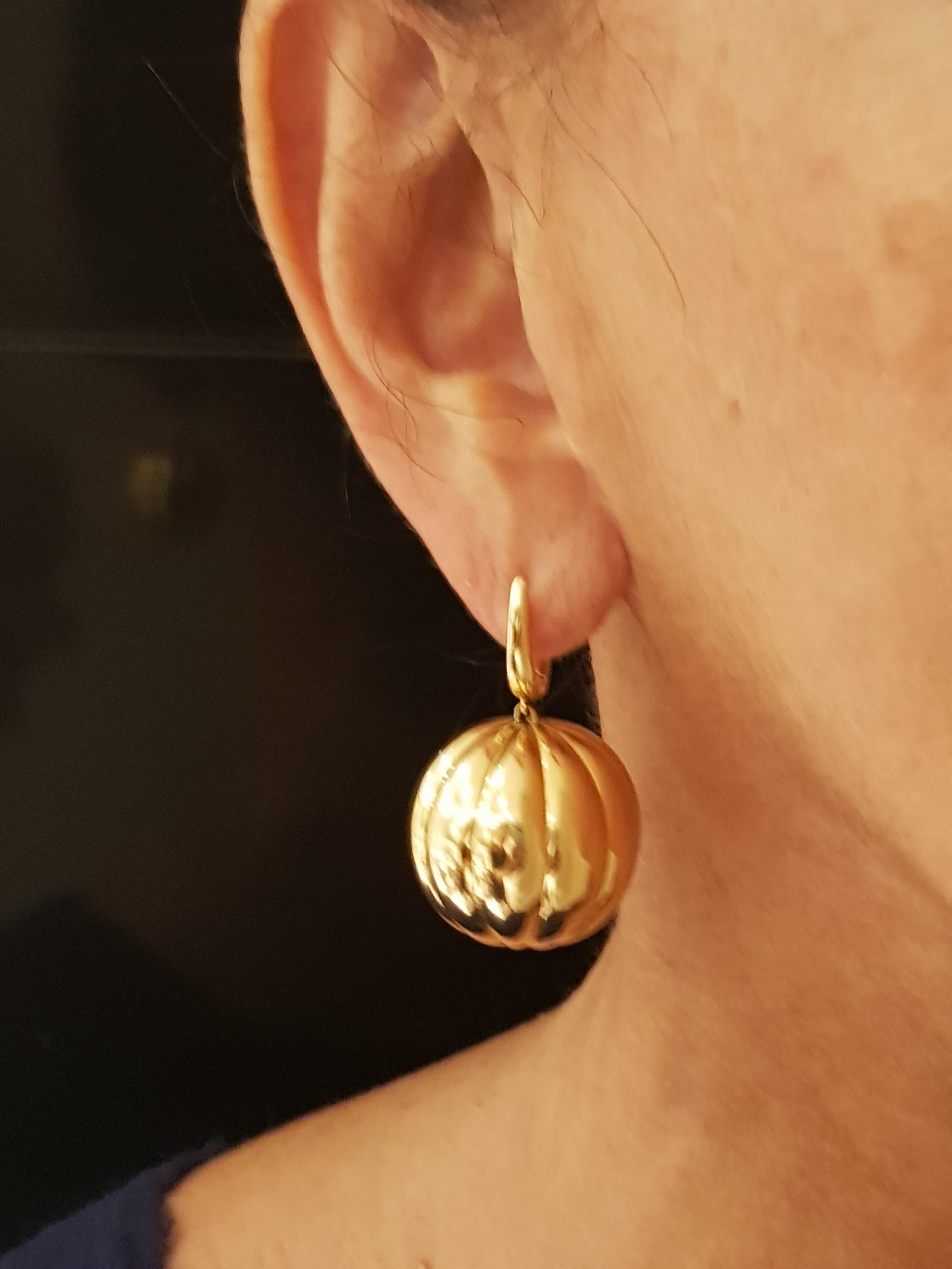 14k gold pumpkin earrings