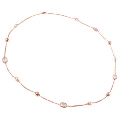 Rose Gold Quartz Pearl Necklace