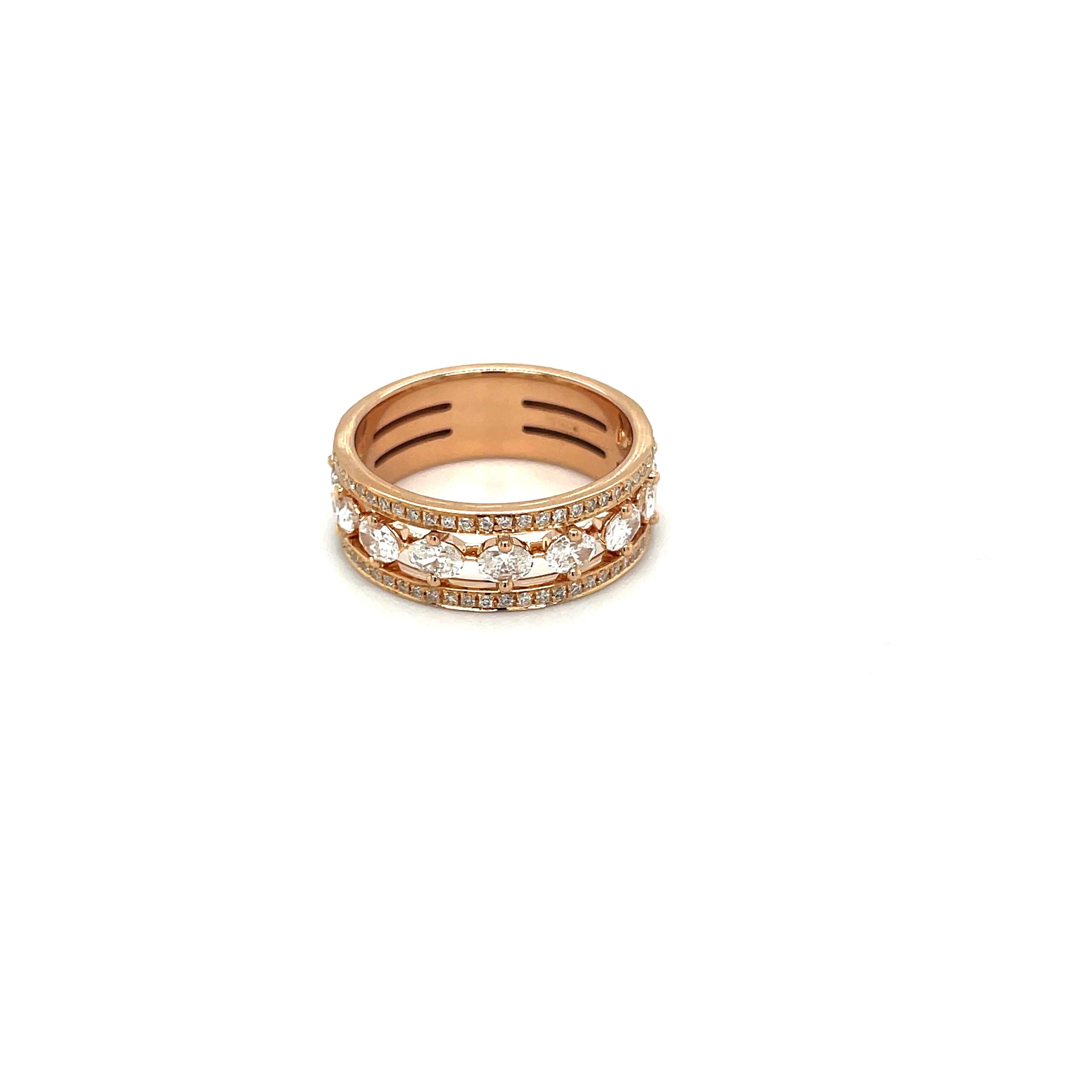 Octagon Cut Rose Gold Ring For Sale