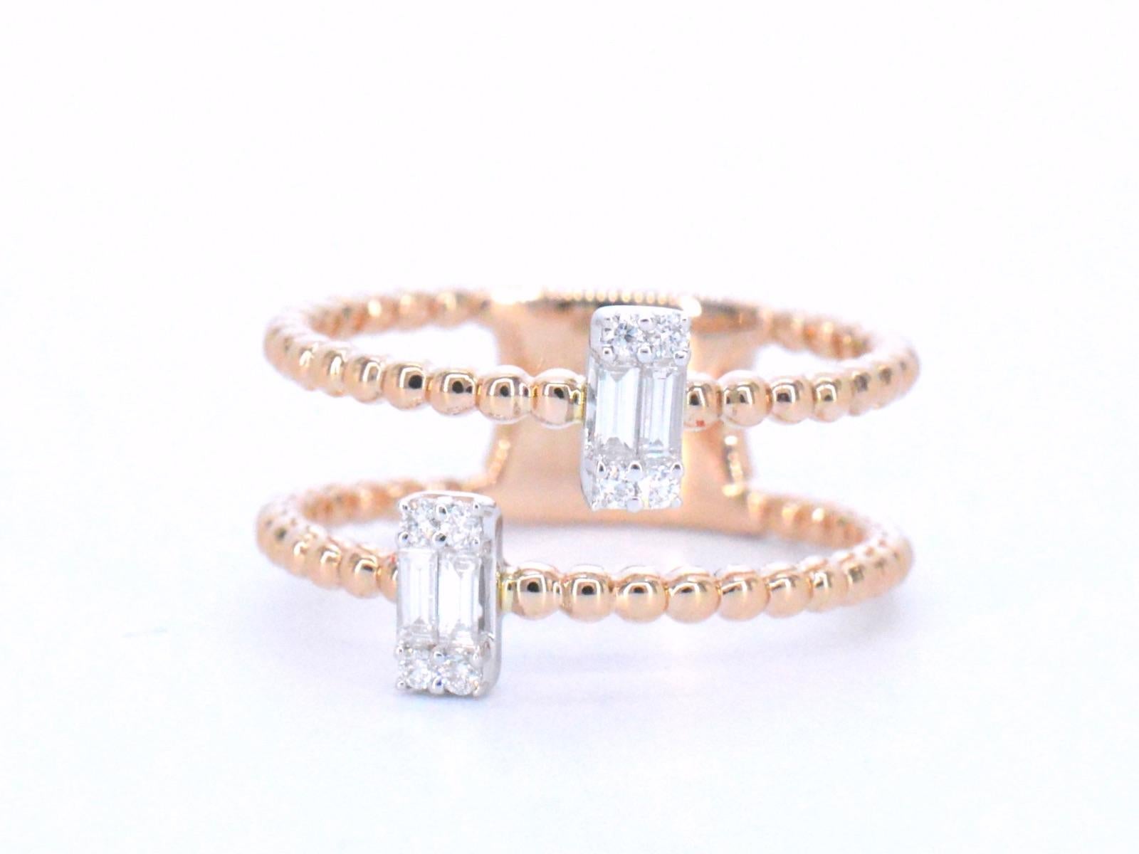 Ring aus Roségold mit Diamanten besetzt Damen im Angebot