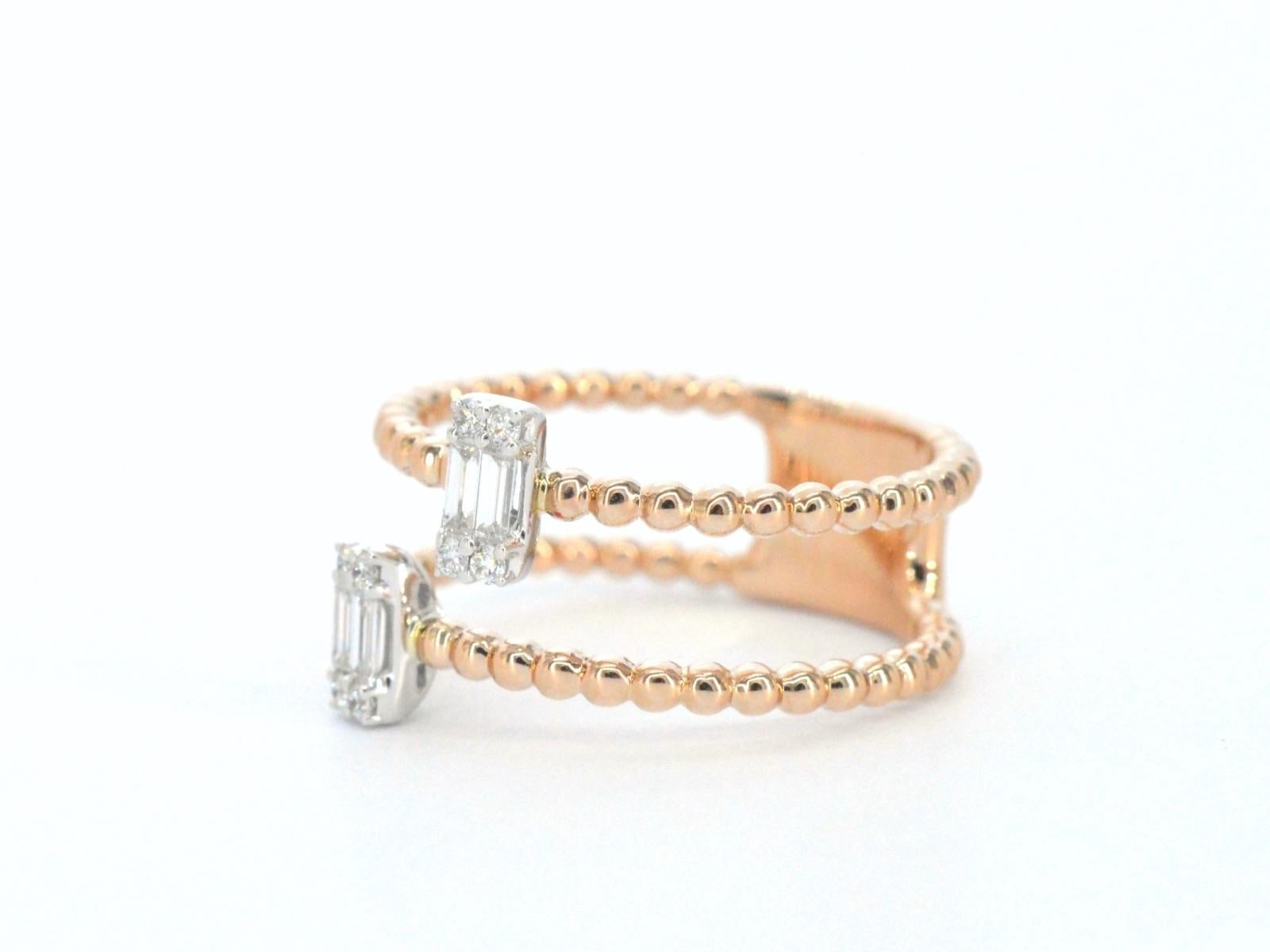 Rose Gold Ring Set with Diamonds For Sale 2