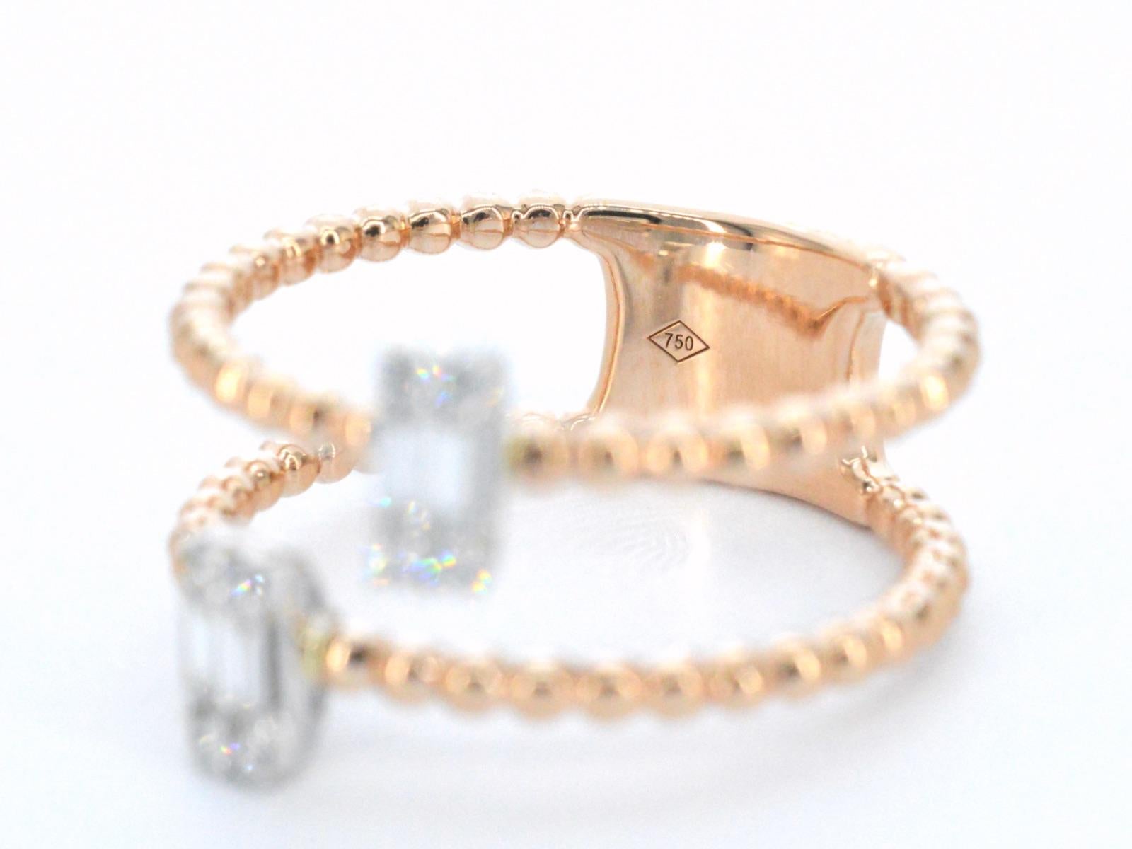 Rose Gold Ring Set with Diamonds For Sale 3