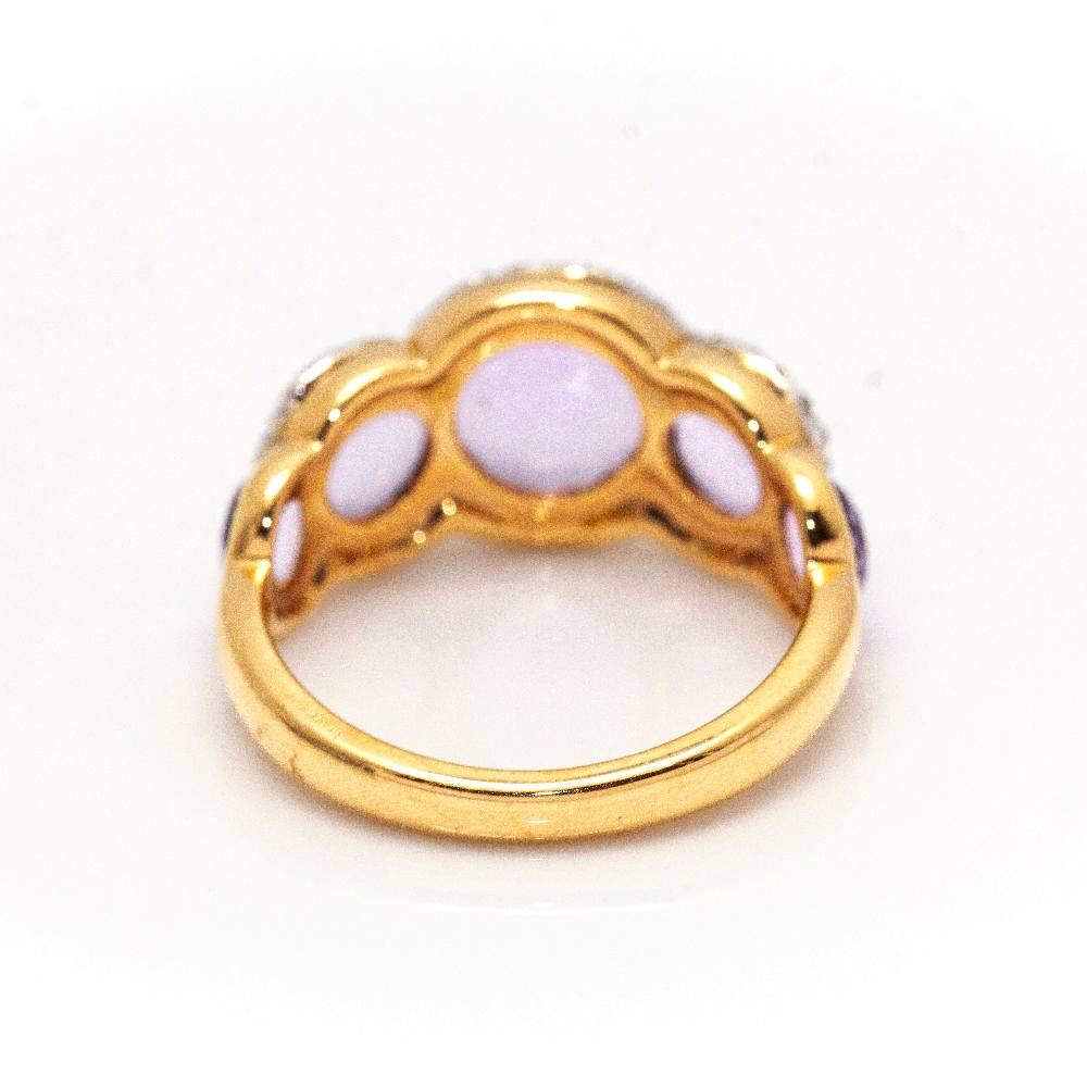 Taglio brillante Anello in oro rosa con ametista in vendita