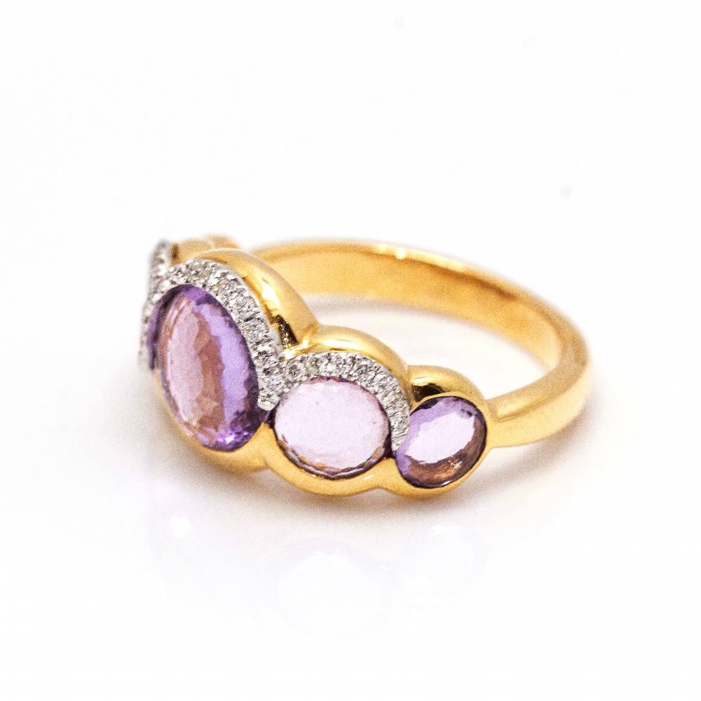 Anello in oro rosa con ametista In condizioni Nuovo in vendita a Barcelona, CT