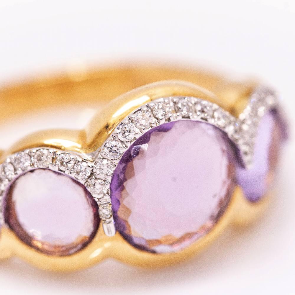 Donna Anello in oro rosa con ametista in vendita