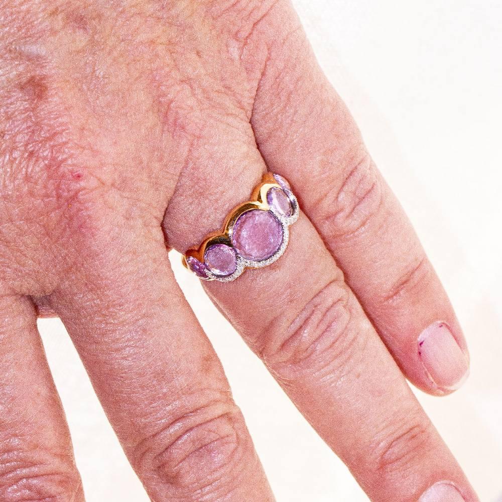 Anello in oro rosa con ametista in vendita 1