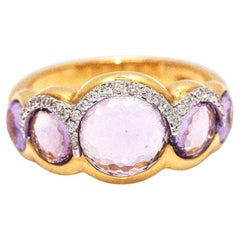 Bague en or rose avec améthyste