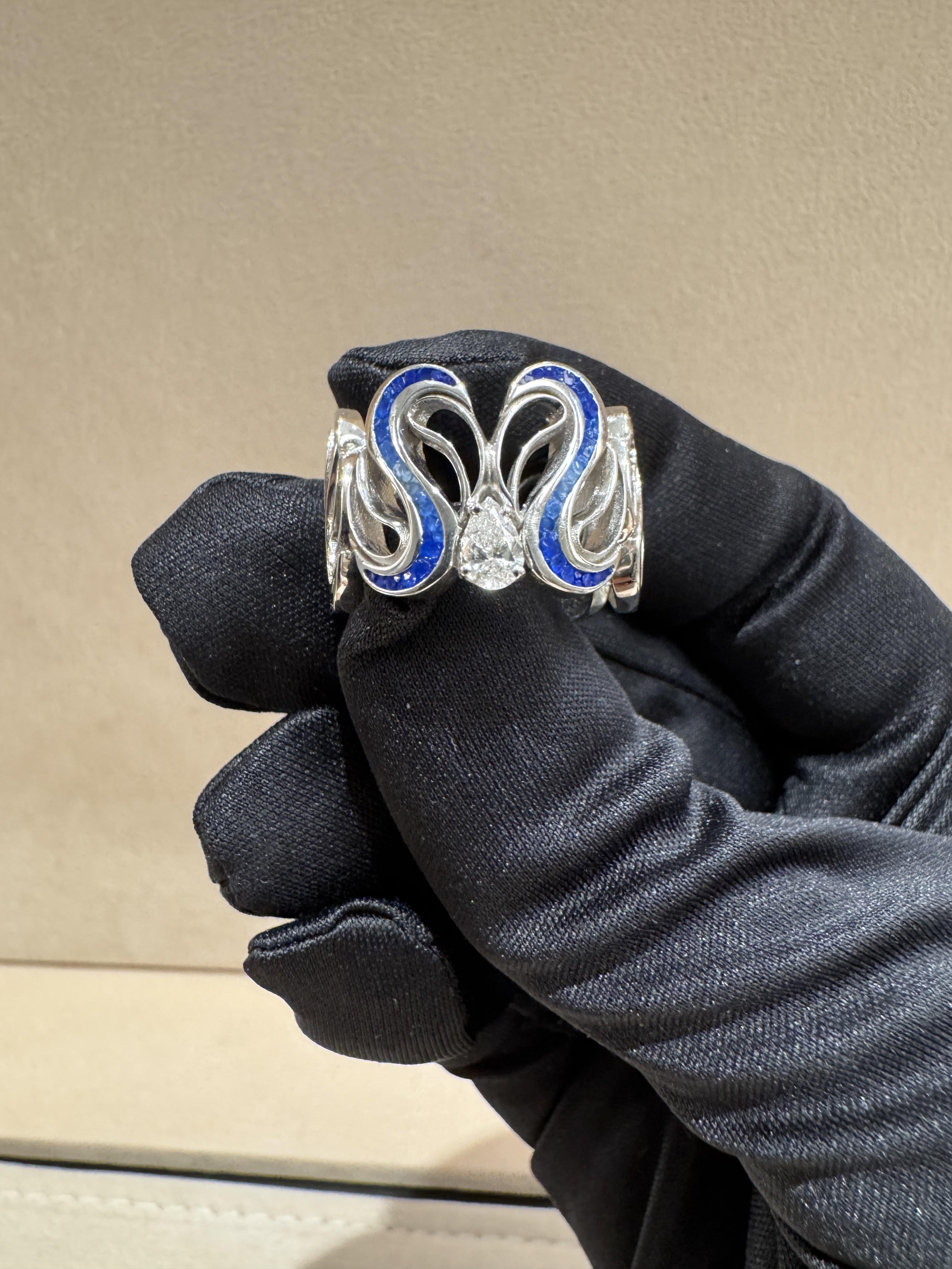 En vente :  Bague en or rose avec diamant blanc et micromosaïque 3