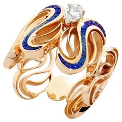 Anillo de Oro Rosa con Diamante Blanco y Micromosaico