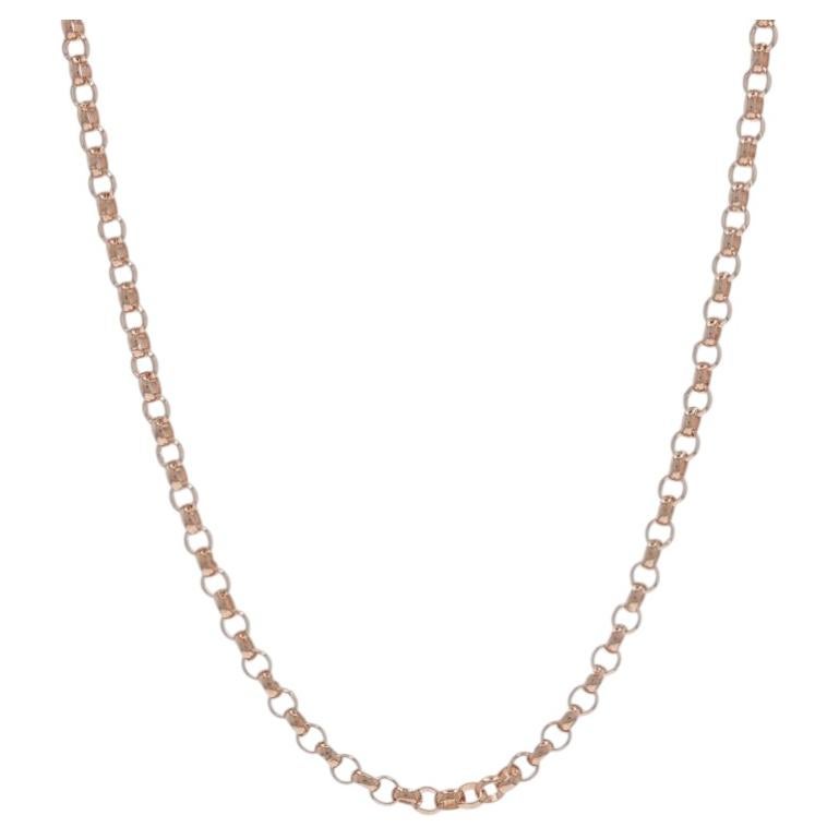 Collana a catena Rolo in oro rosa da 16" - 14k