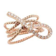 BOON 18K Rose Gold Rope and Diamond Bow Ring