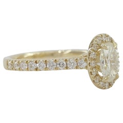 Rose Gold Round Brilliant Cut Diamond Halo Engagement Ring