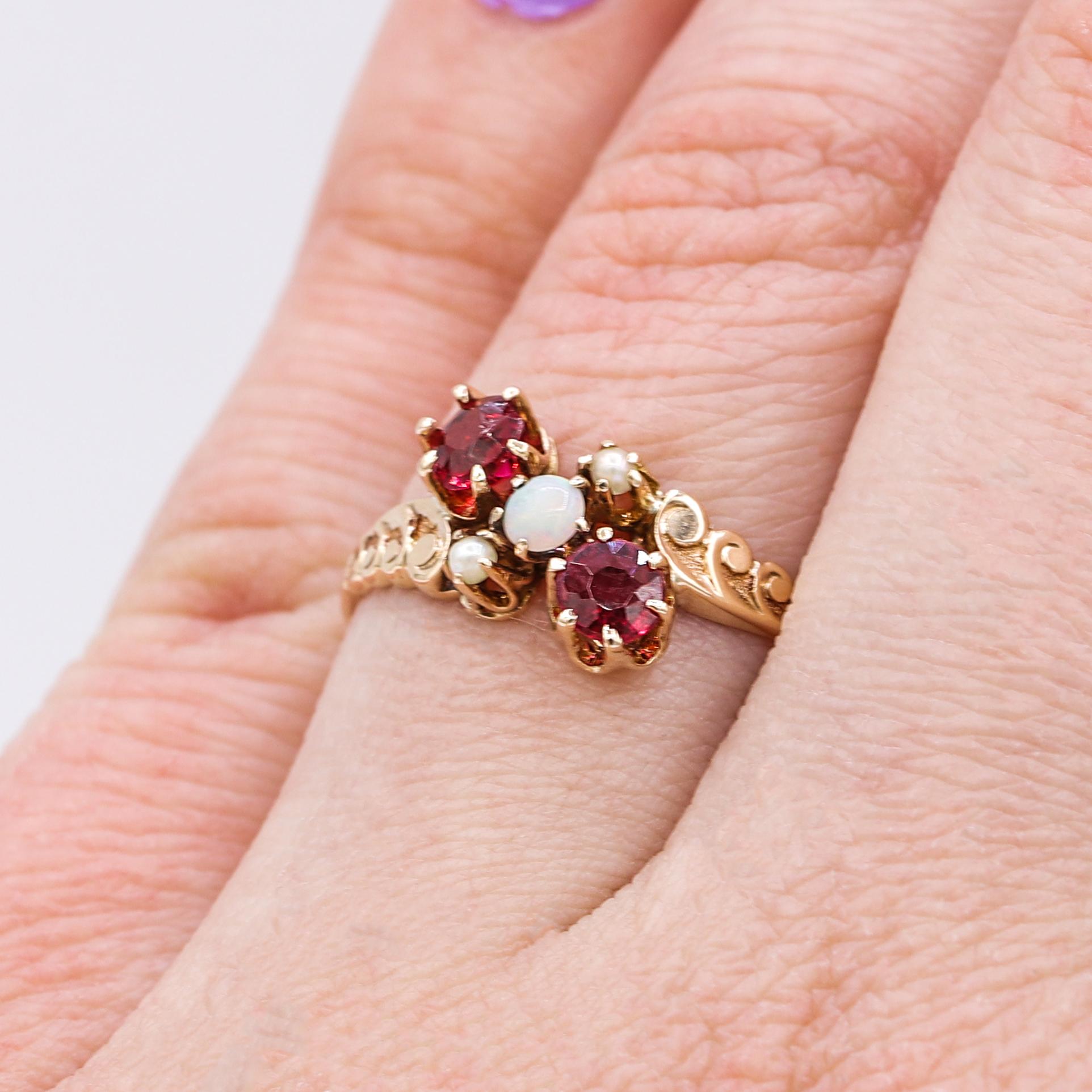 opal ring with rubies