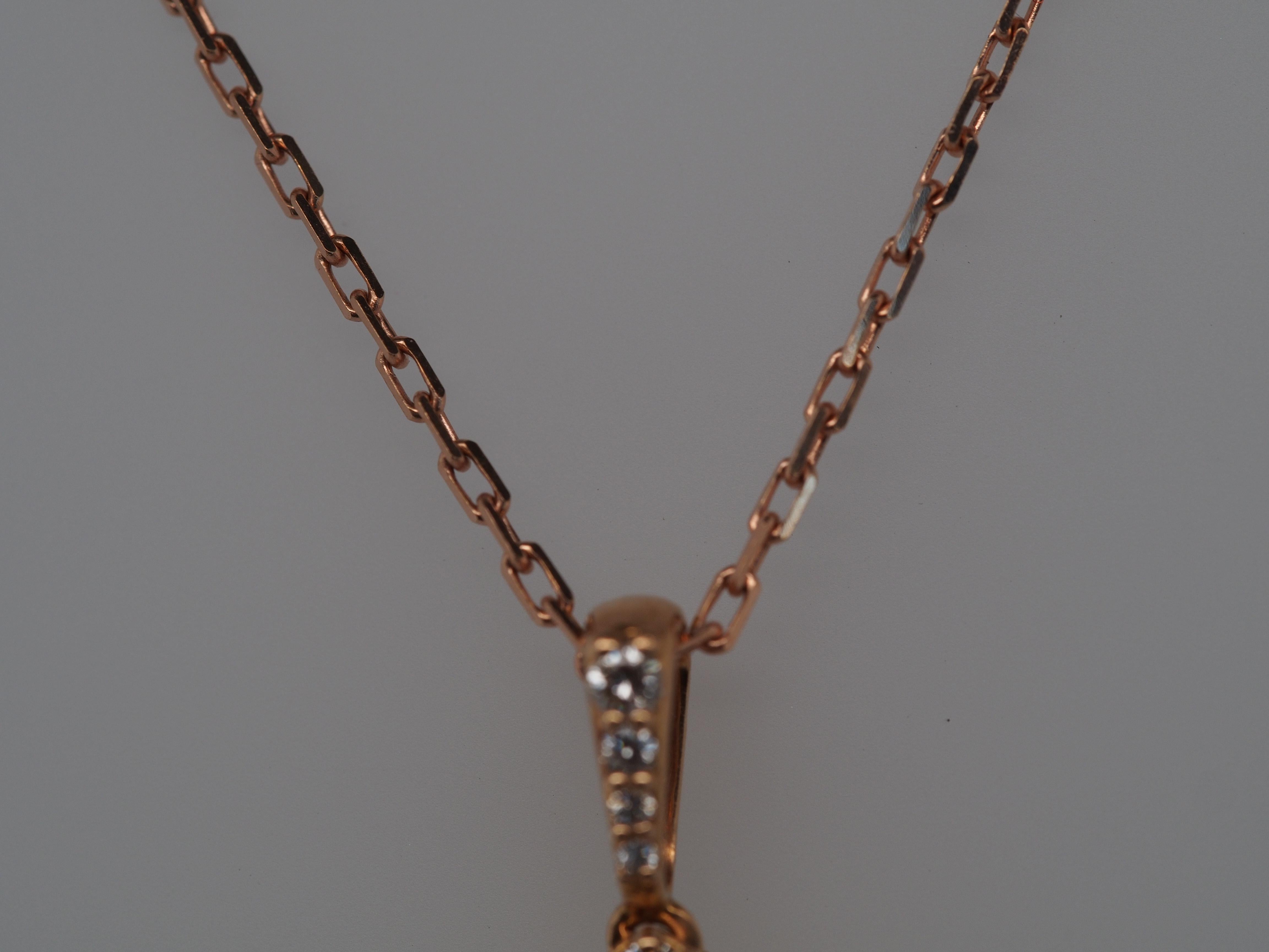 Contemporary Rose Gold Ruby and Diamond Pendant and Necklace Set For Sale