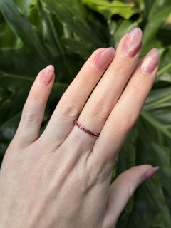 Rose Gold Ruby Eternity Band 14K Size 7.25