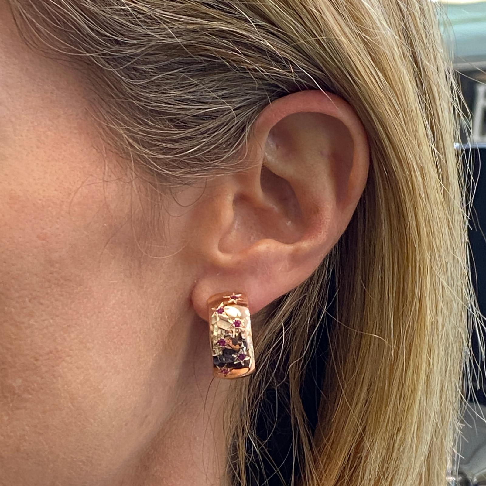 rose gold clip on hoop earrings